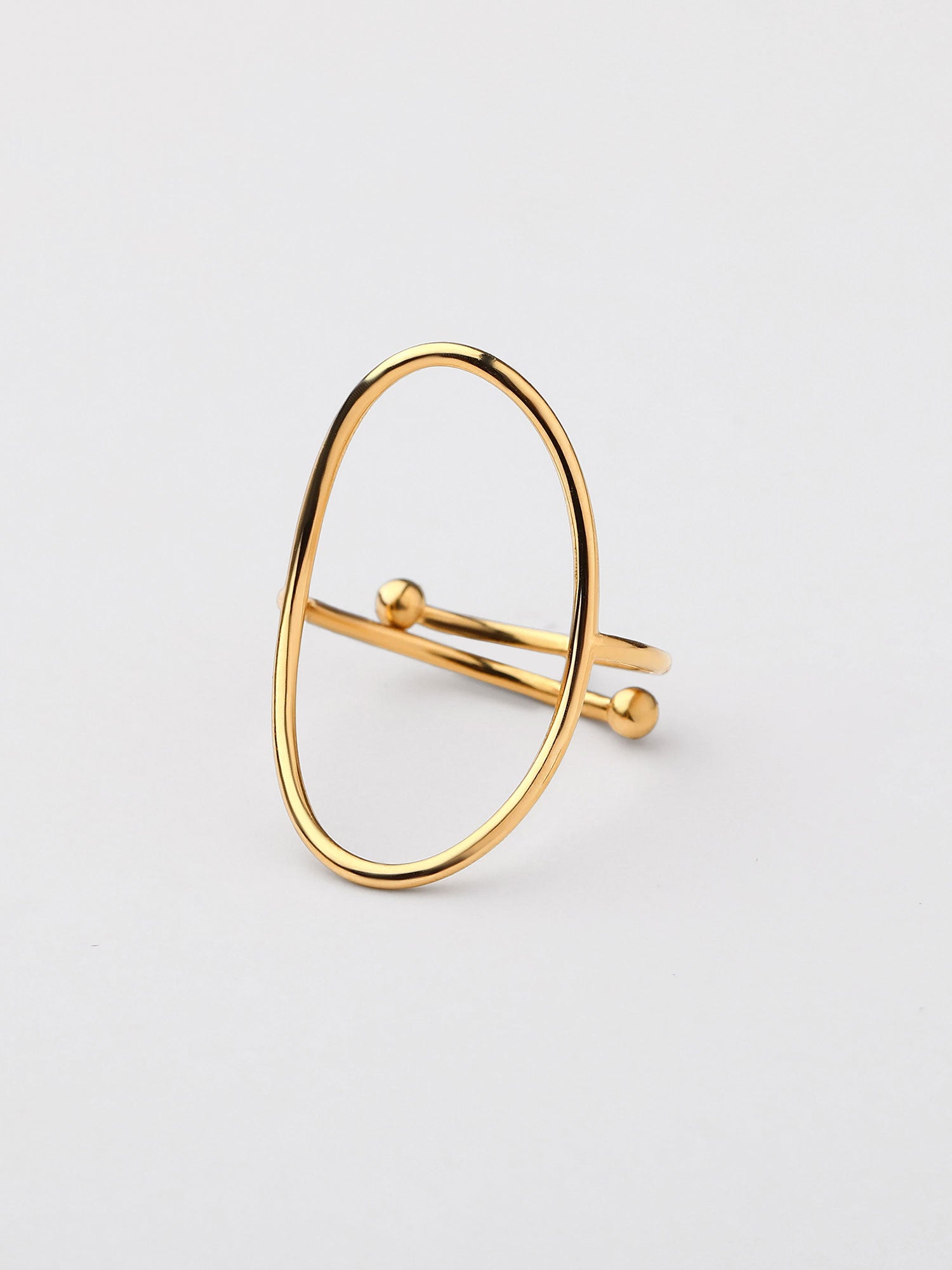 Anillo abierto forma curva Dorado
