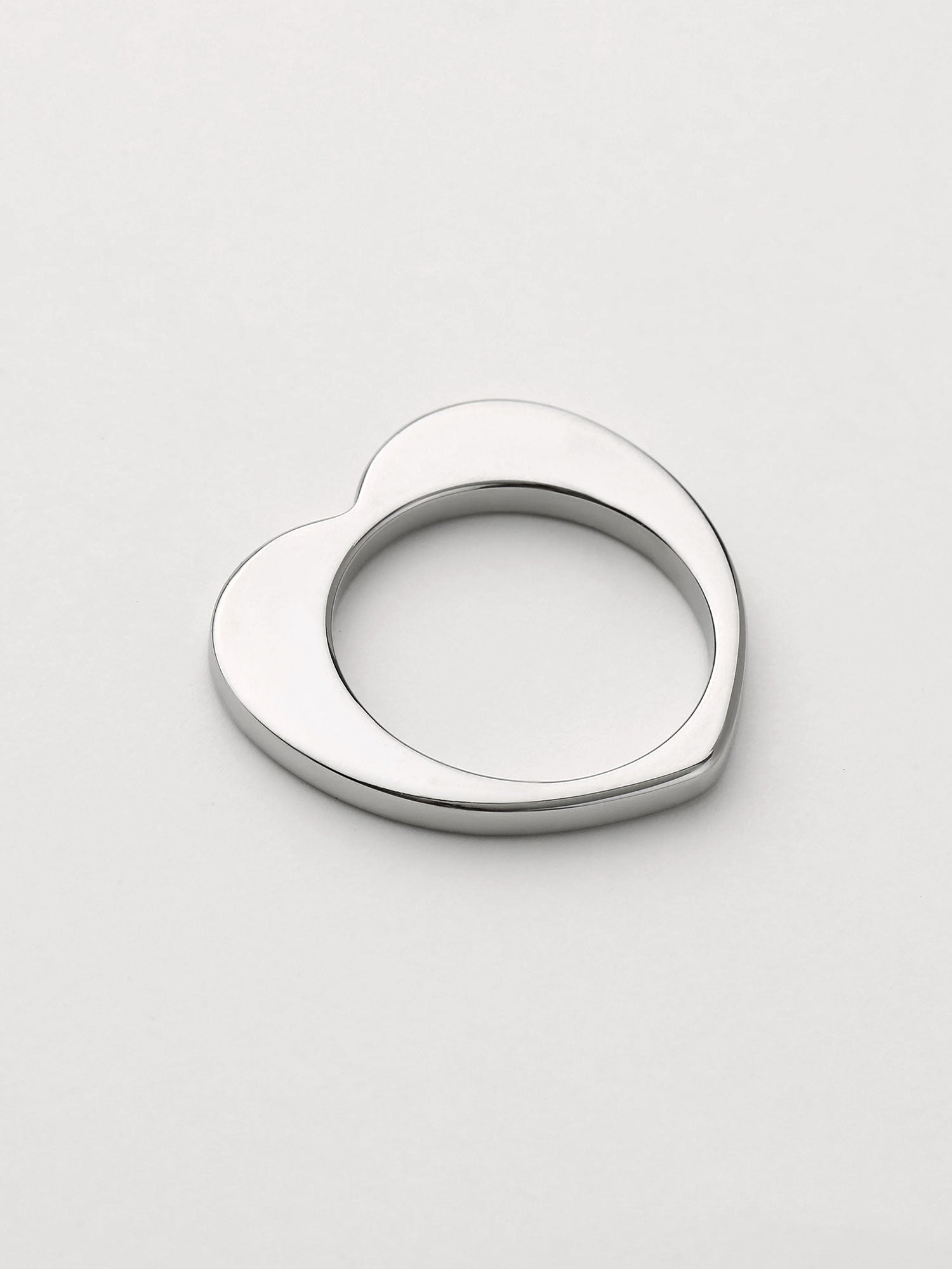 Anillo corazón Veya liso Plateado