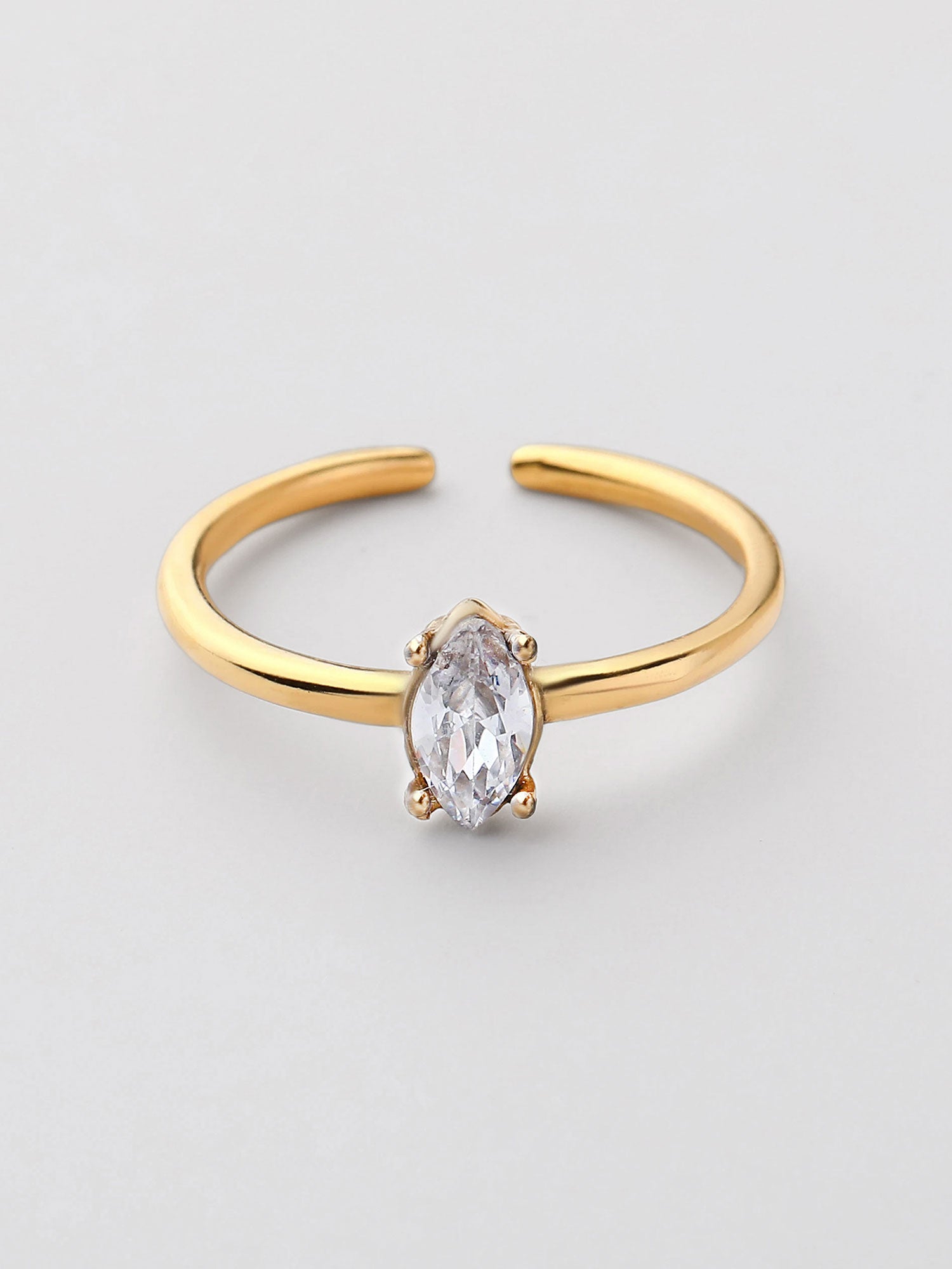 Anillo abierto zirconia delicado Dorado