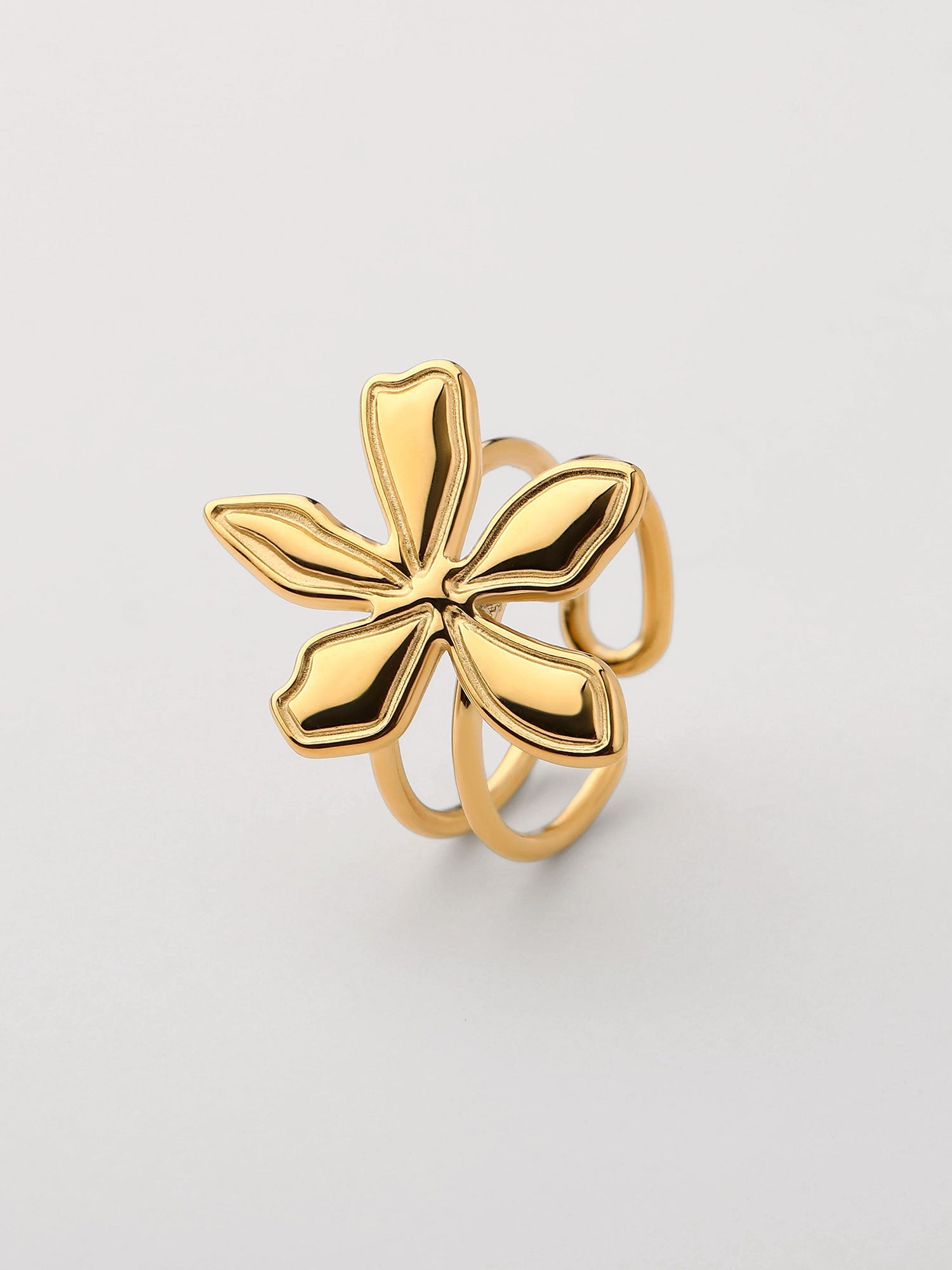 Anillo flor abierta Dorado