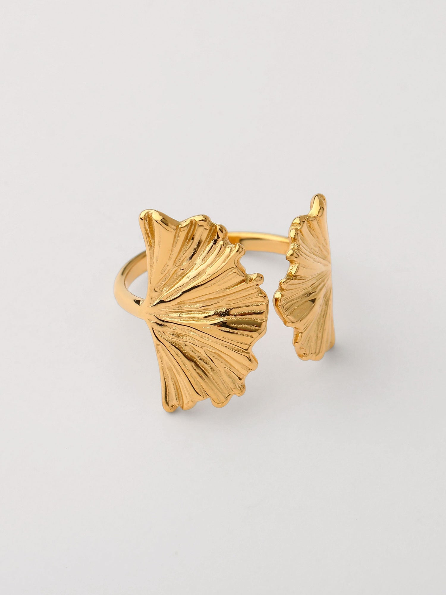 Anillo hoja abierto Dorado