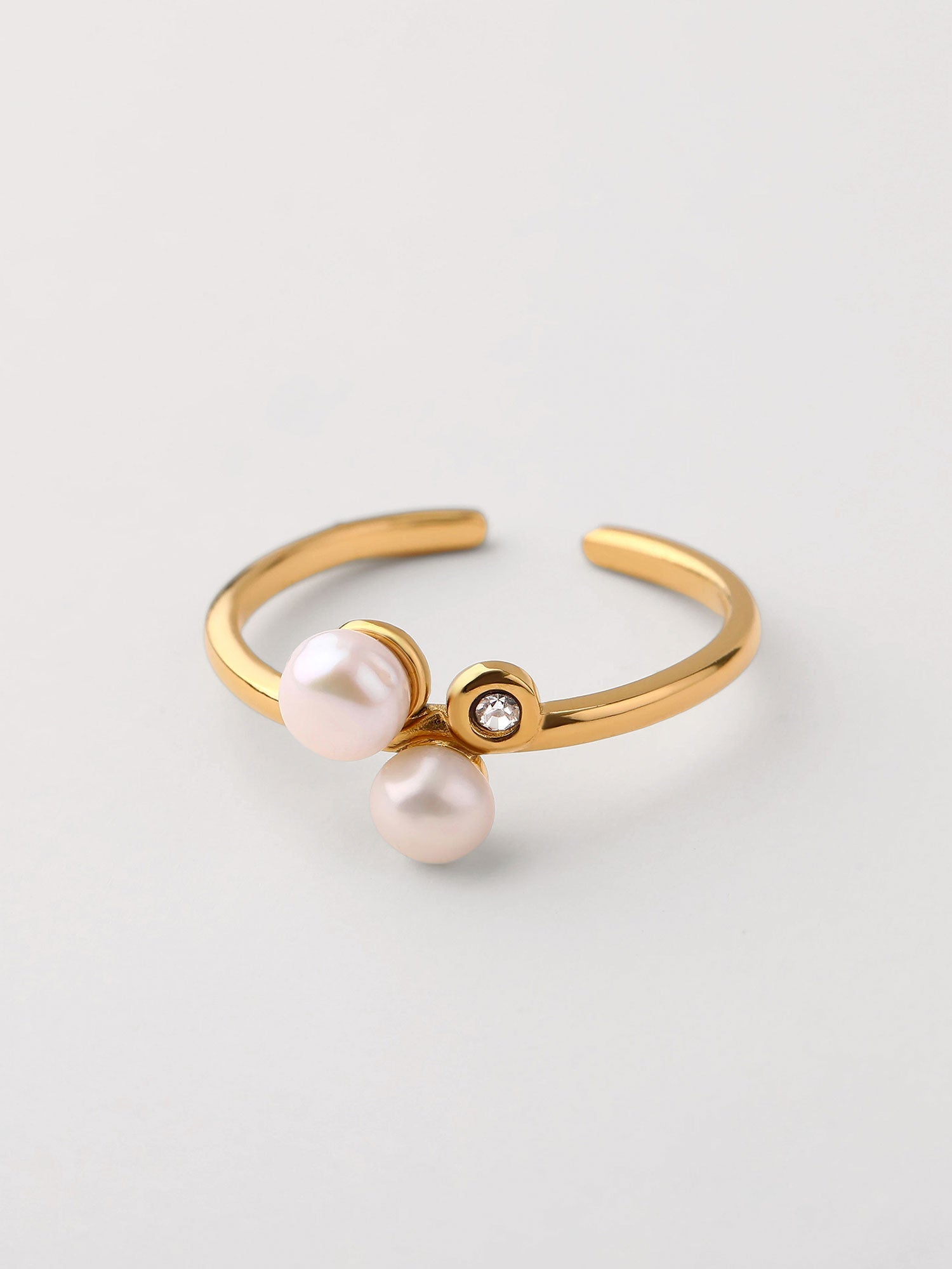 Anillo abierto perla mini Dorado