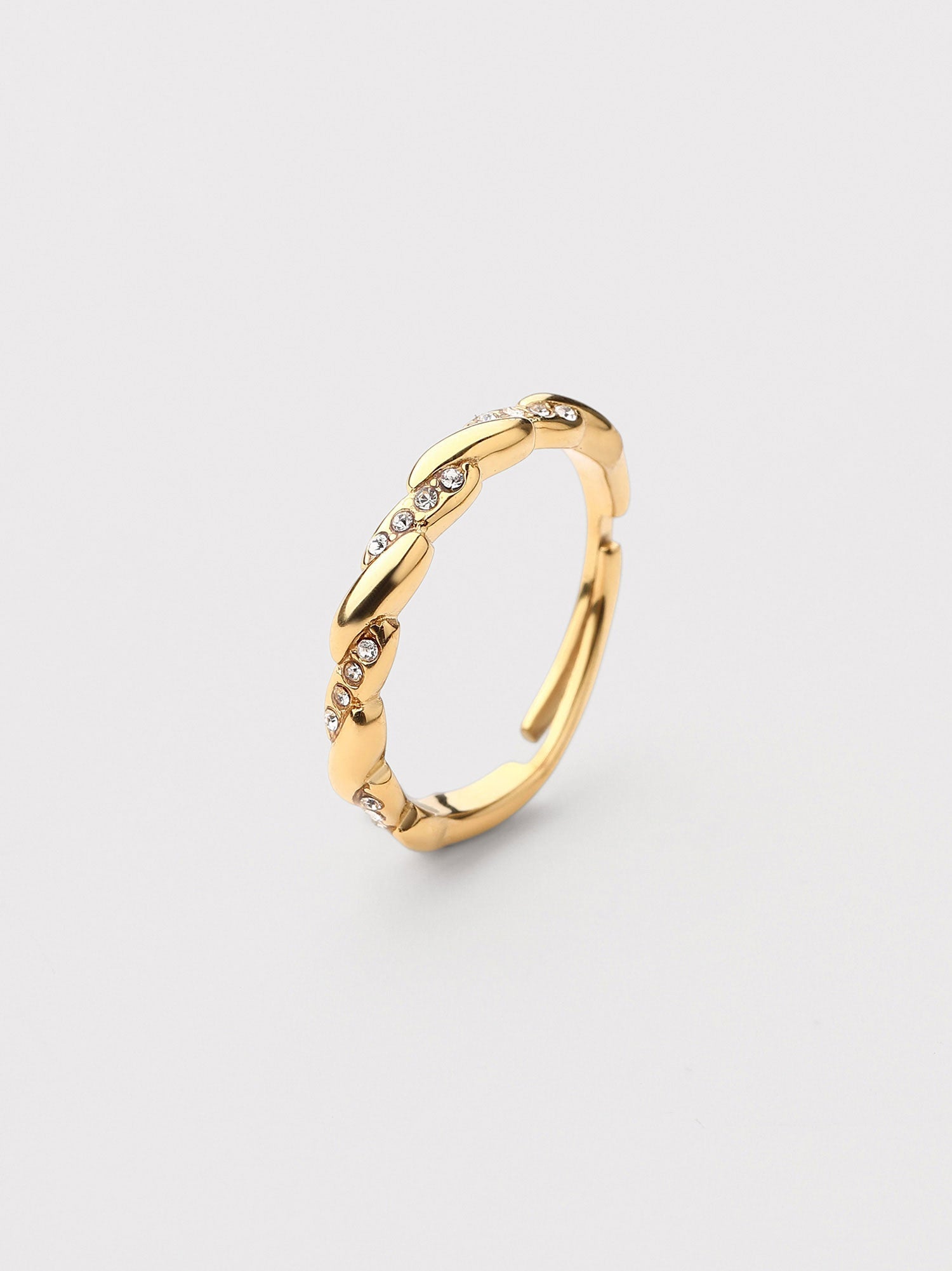 Anillo Ilya Ajustable Zirconia Dorado