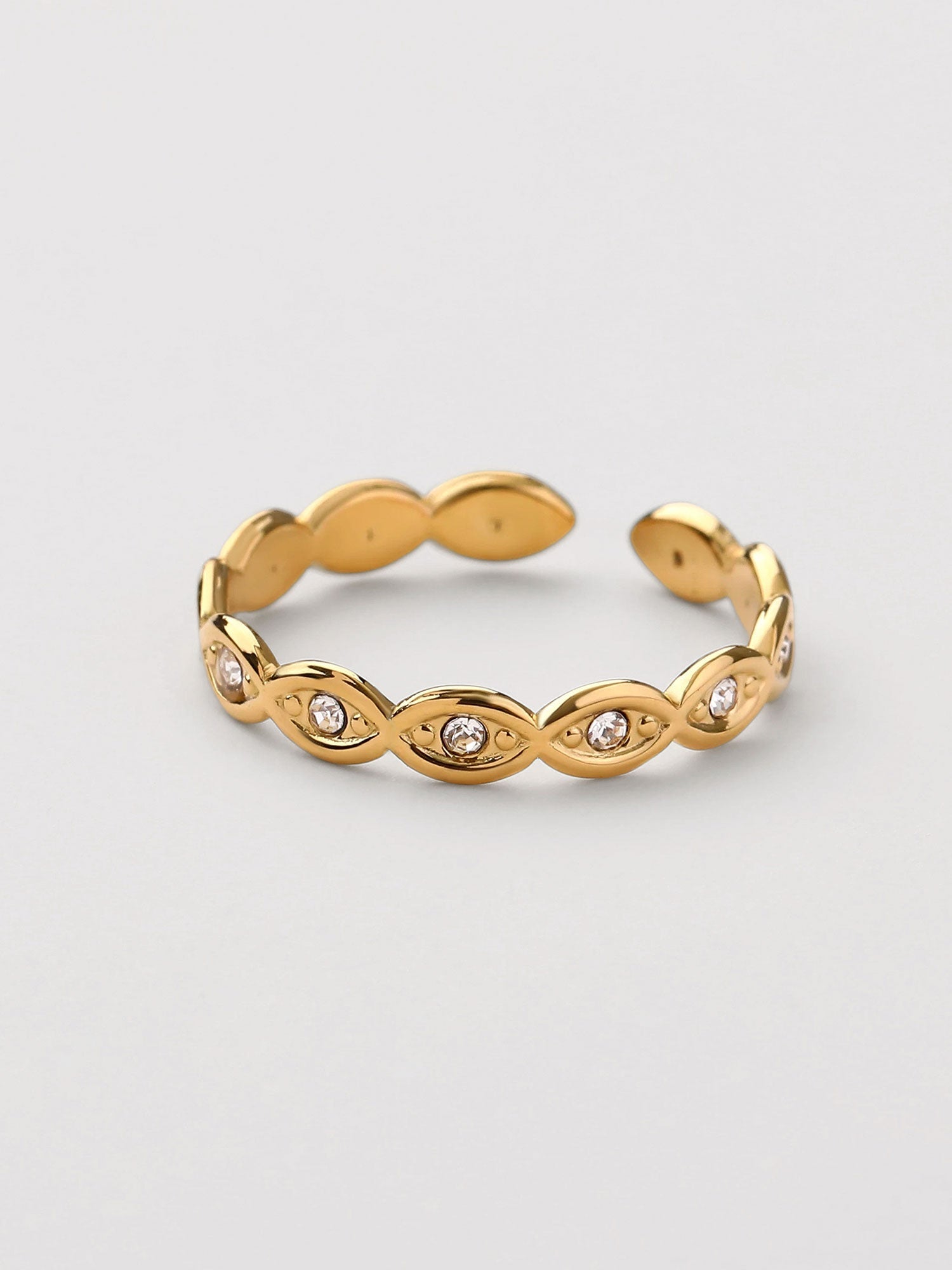 Anillo con zirconia Dorado