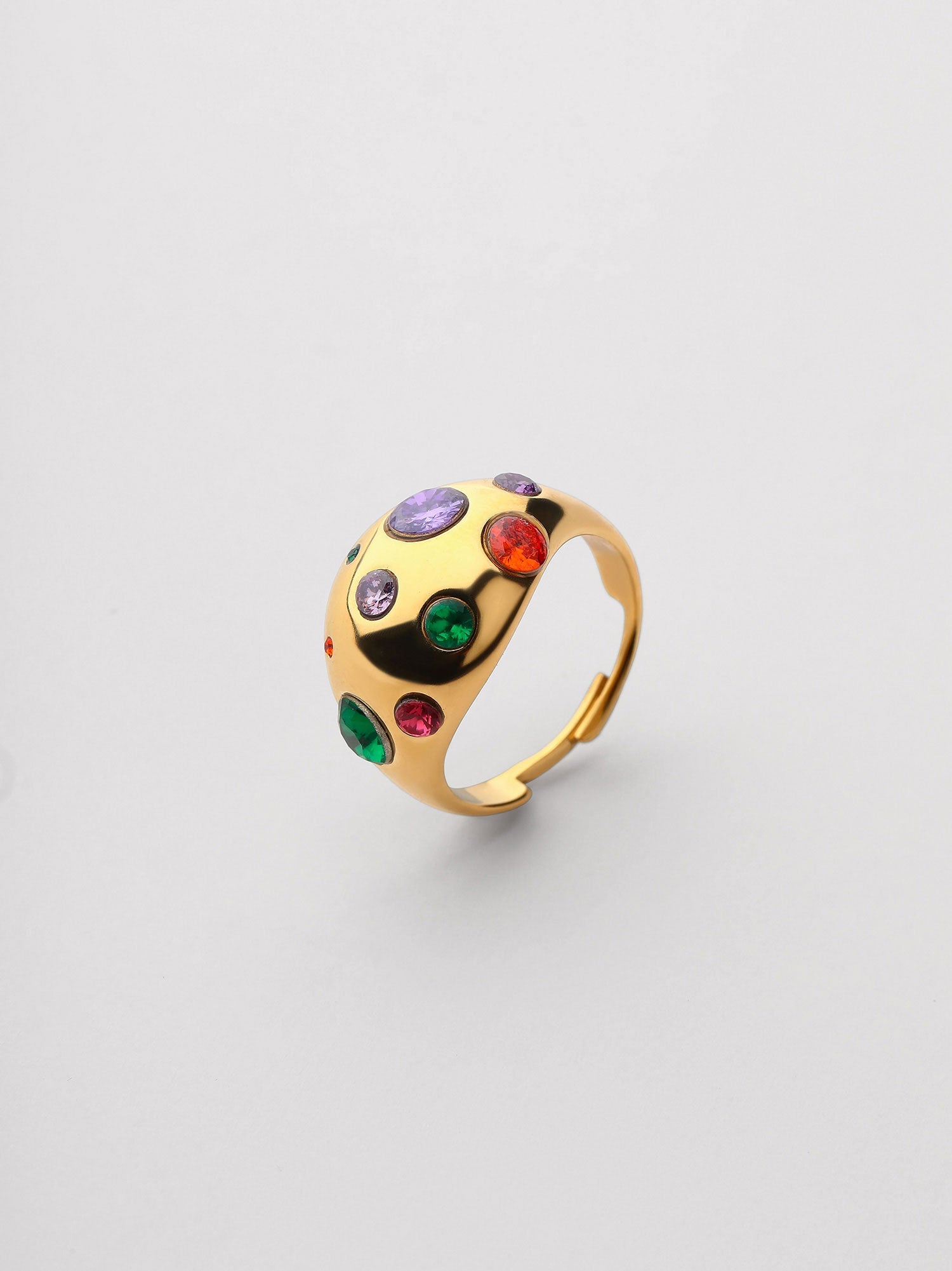 Anillo Aurelia Ajustable Zirconia Multicolor