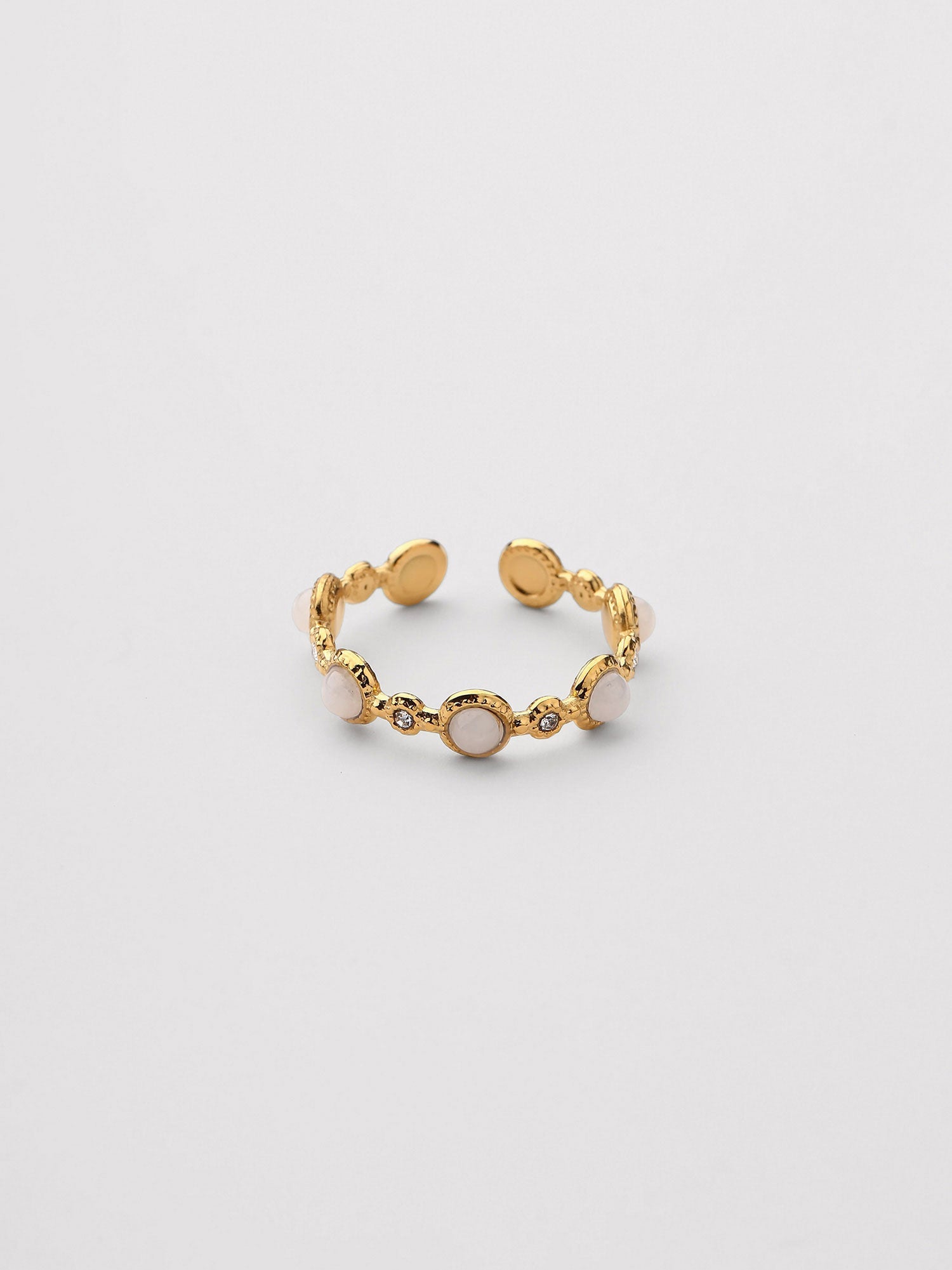 Anillo Lena Piedra Blanca dorado