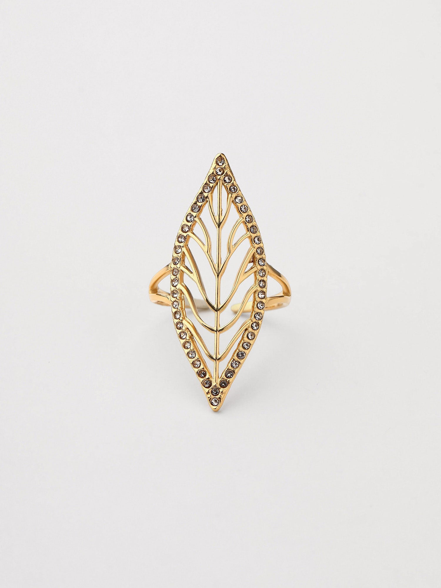 Anillo Ajustable Nolia Zirconia Dorado Brillo