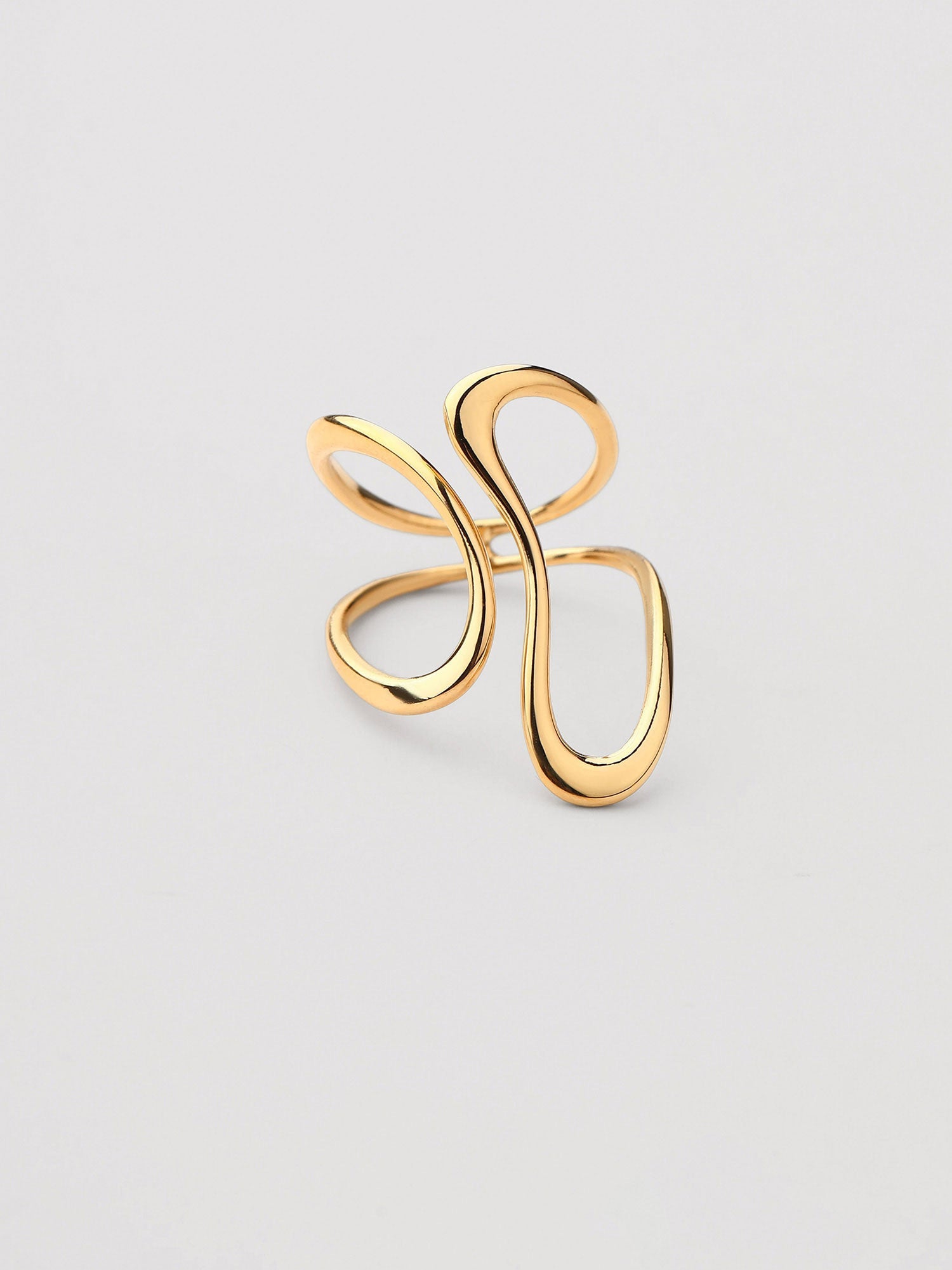 Anillo Inara Ajustable Zirconia Blanca Dorado