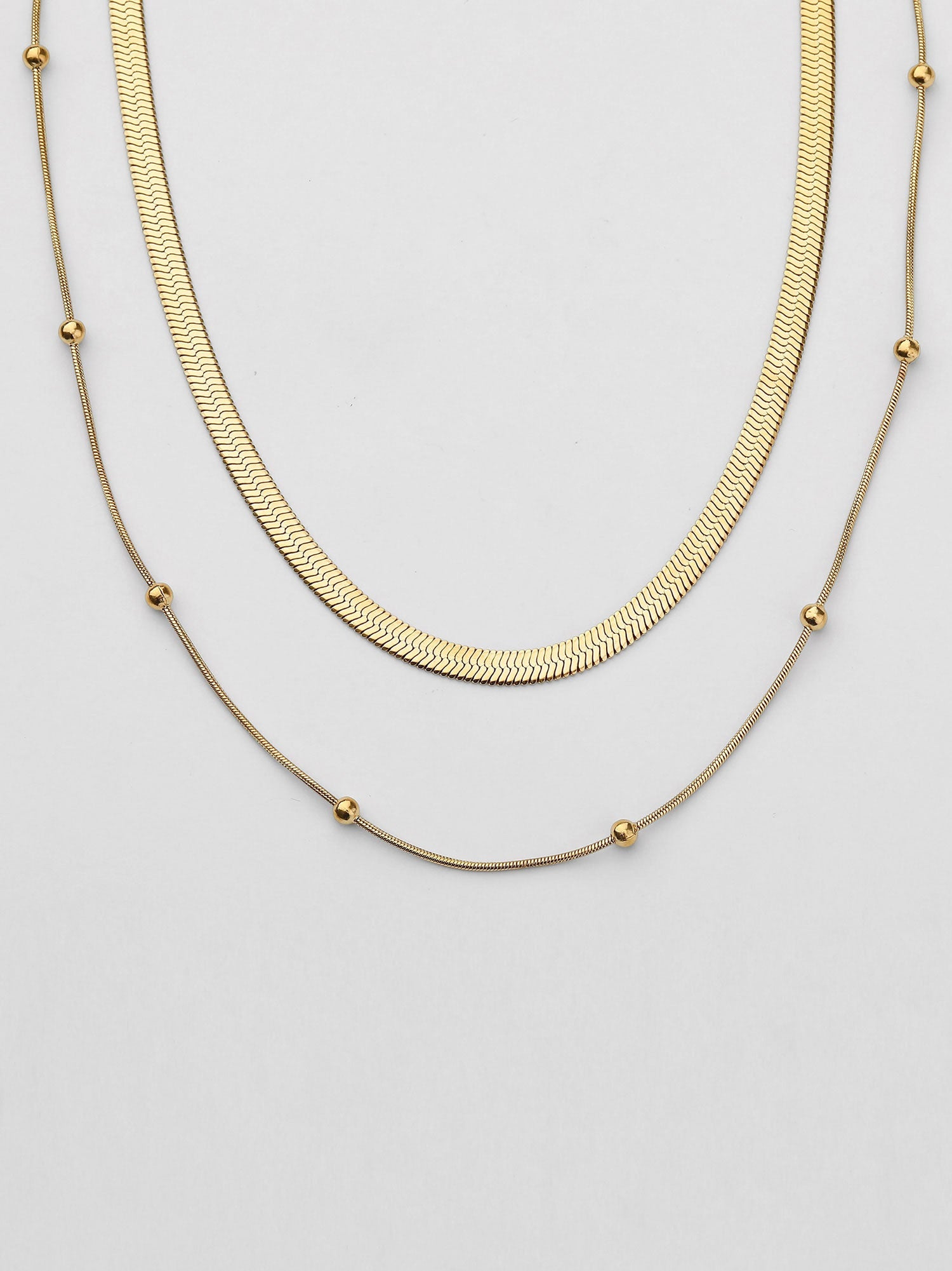 Collar Evaniah Doble Bolas Dorado