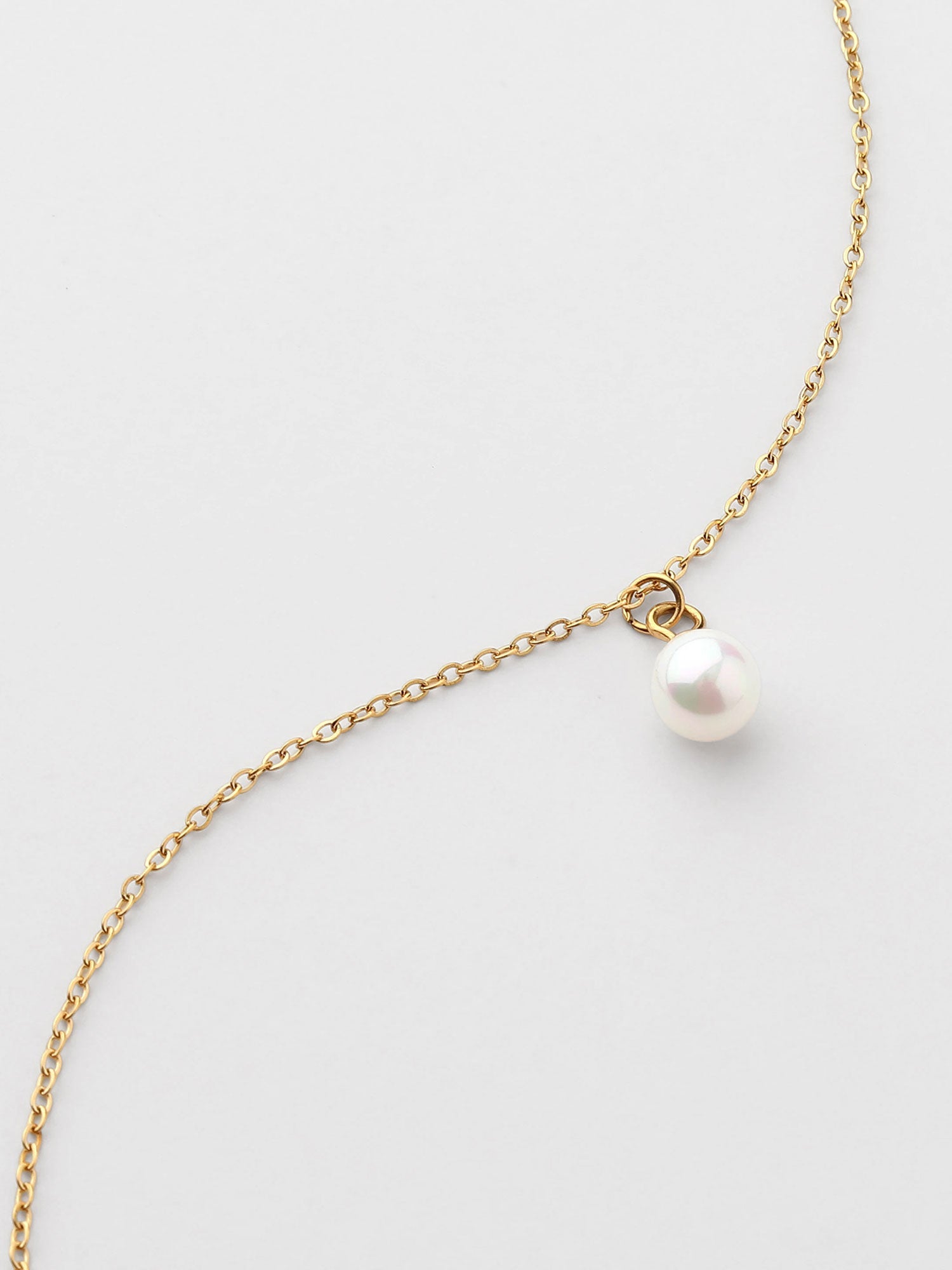 Collar perla Natural Dorado