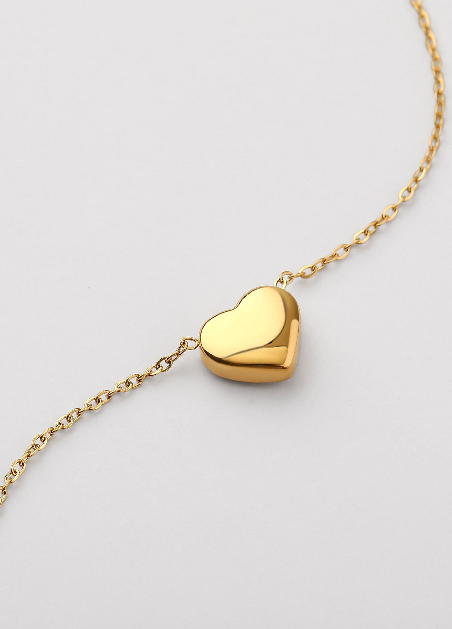 Collar acero inoxidable corazón Dorado