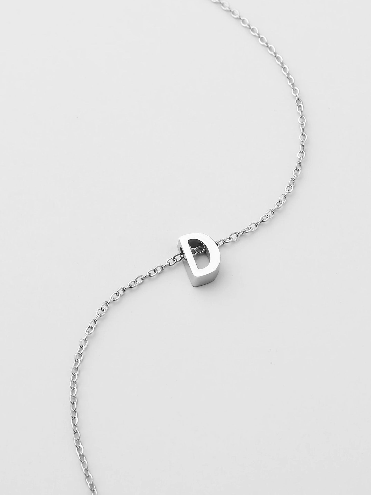 Collar Inicial D Plateado