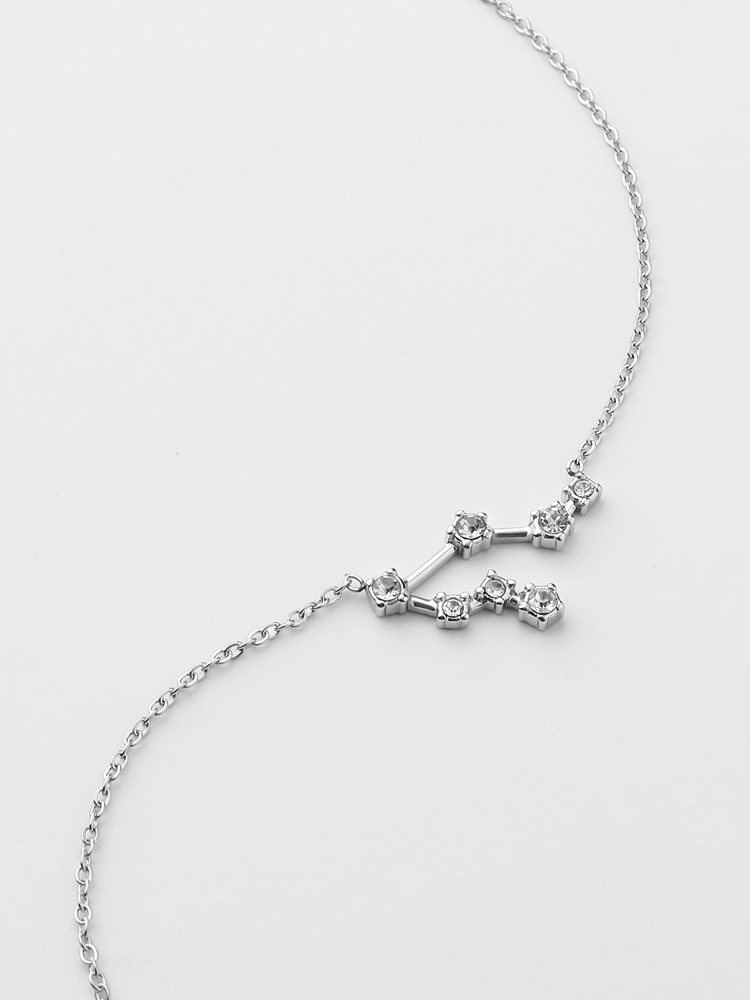 Collar Géminis Constelación Plateado con Zirconias