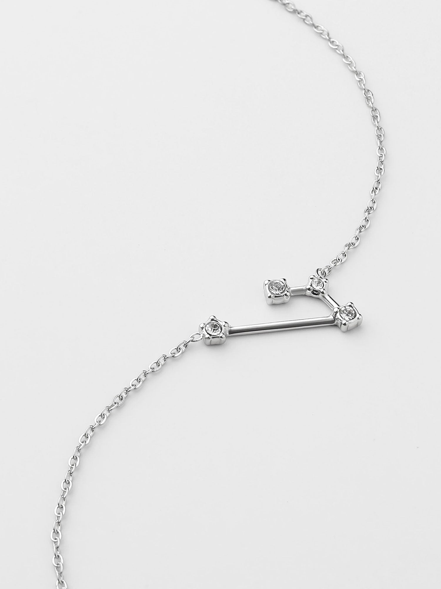 Collar Aries Constelación Plateado con Zirconias