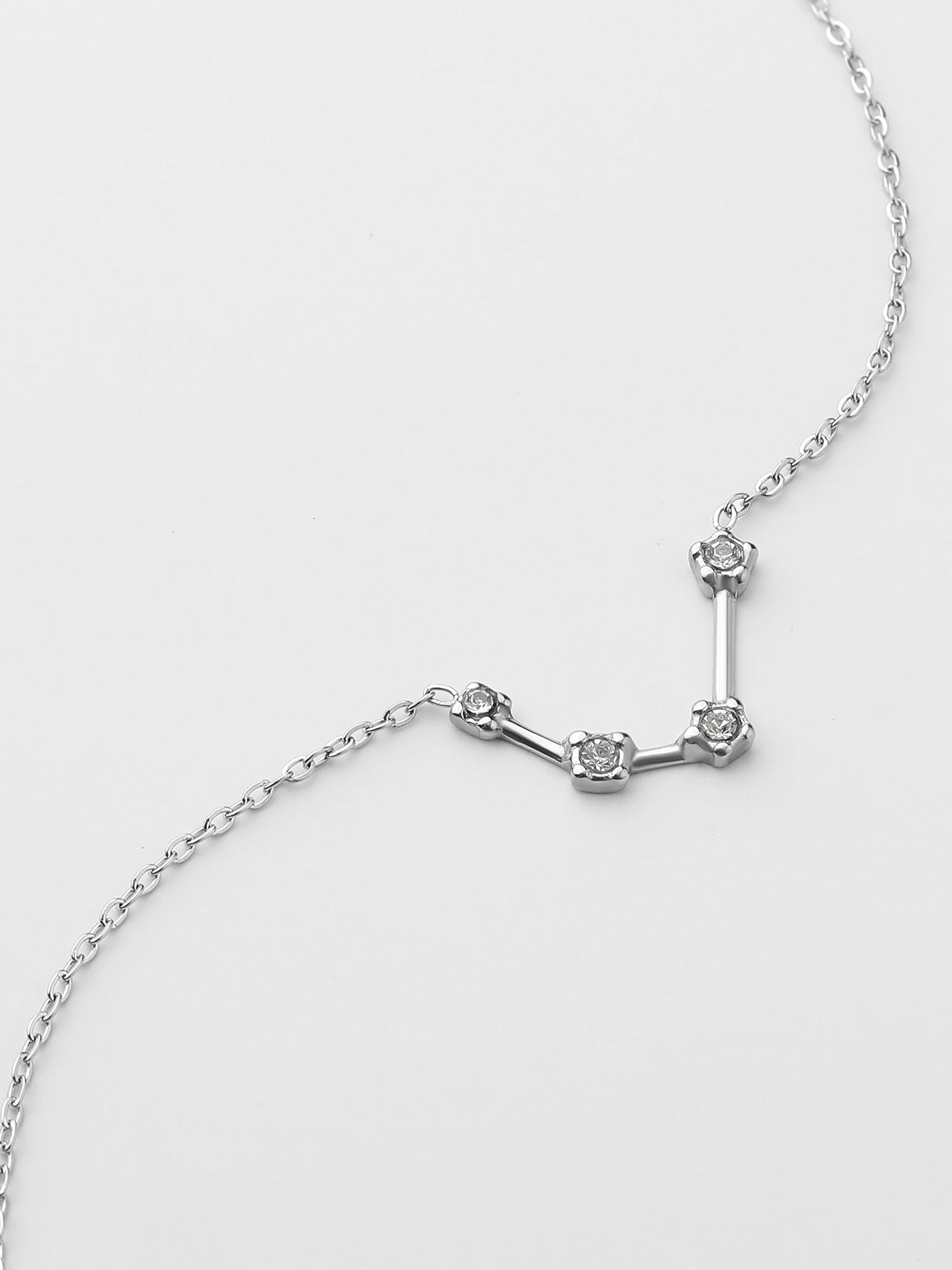 Collar Acuario Constelación Plateado con Zirconias