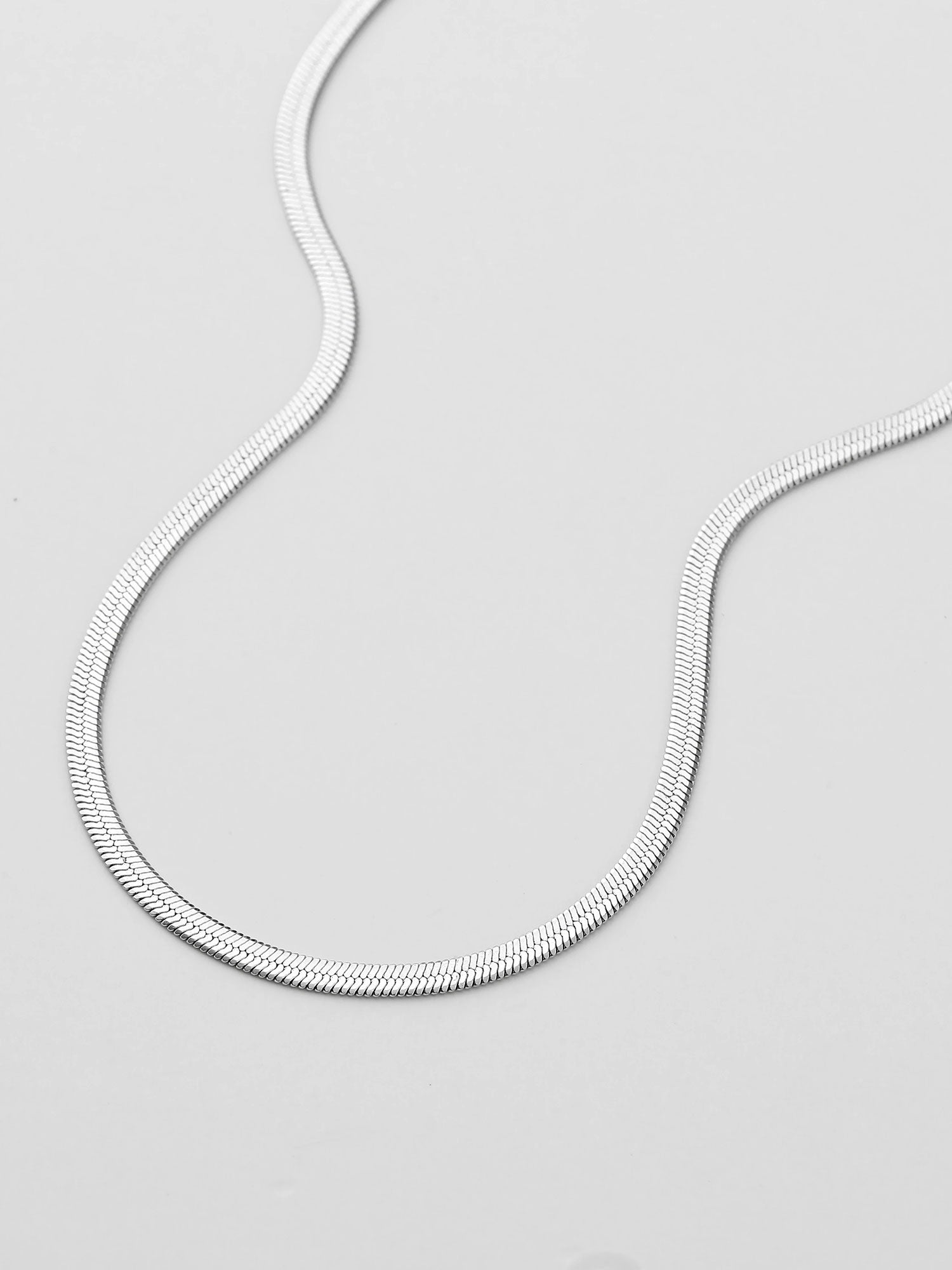 Collar de Cadenas Adele Plateado Básico 3mm grosor