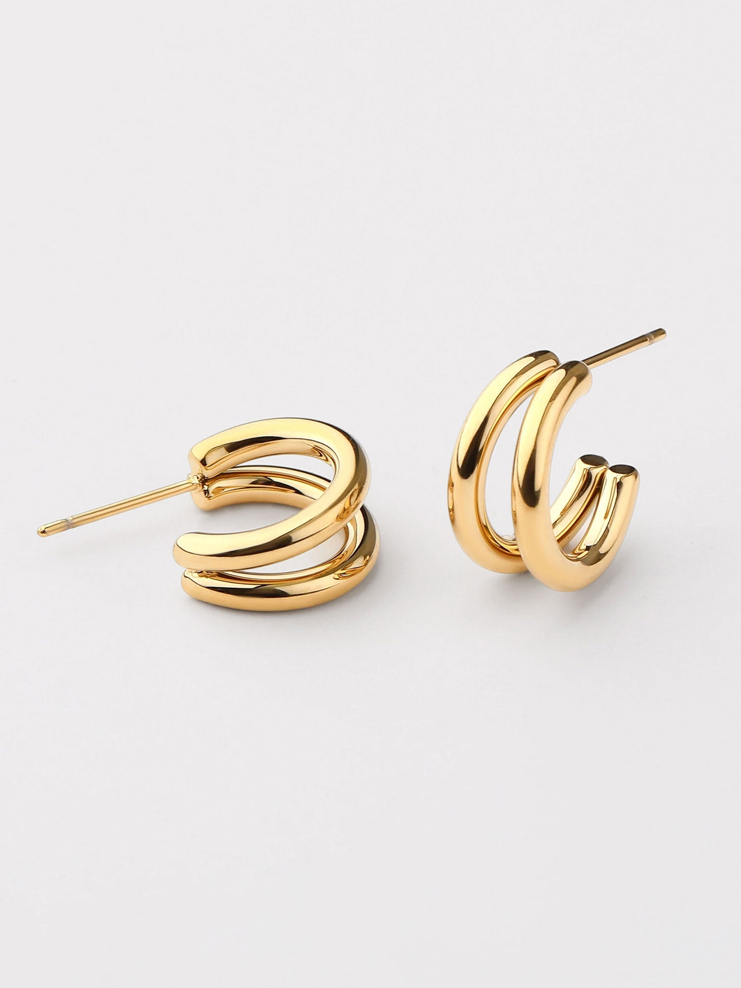 Pendientes doble aro Brisa dorados
