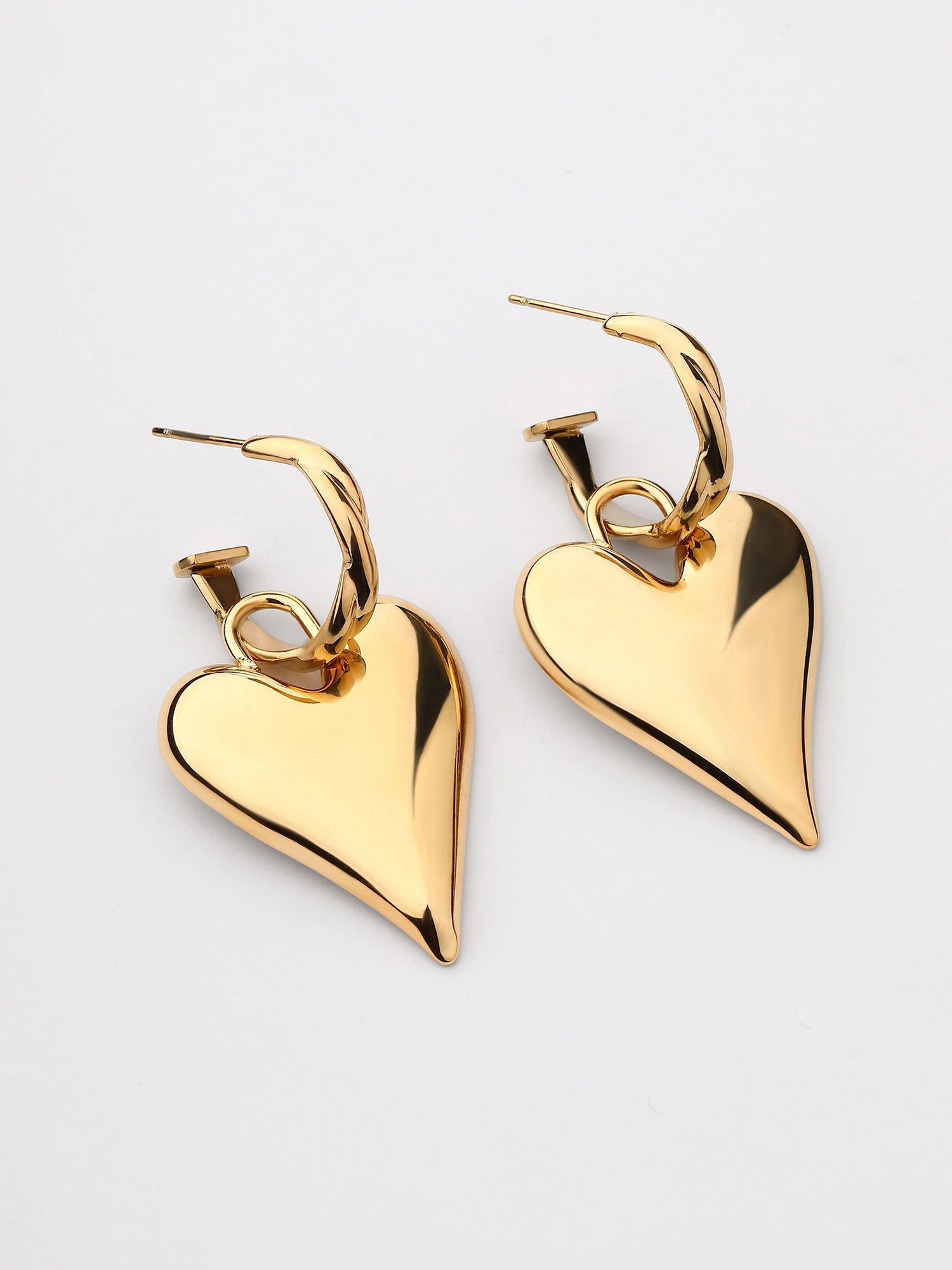Pendientes Corazón Viella Dorado Romántico