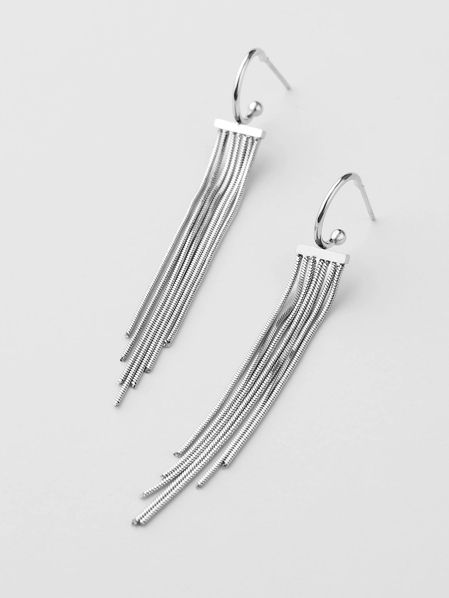 Pendientes colgantes largos Skye plateados