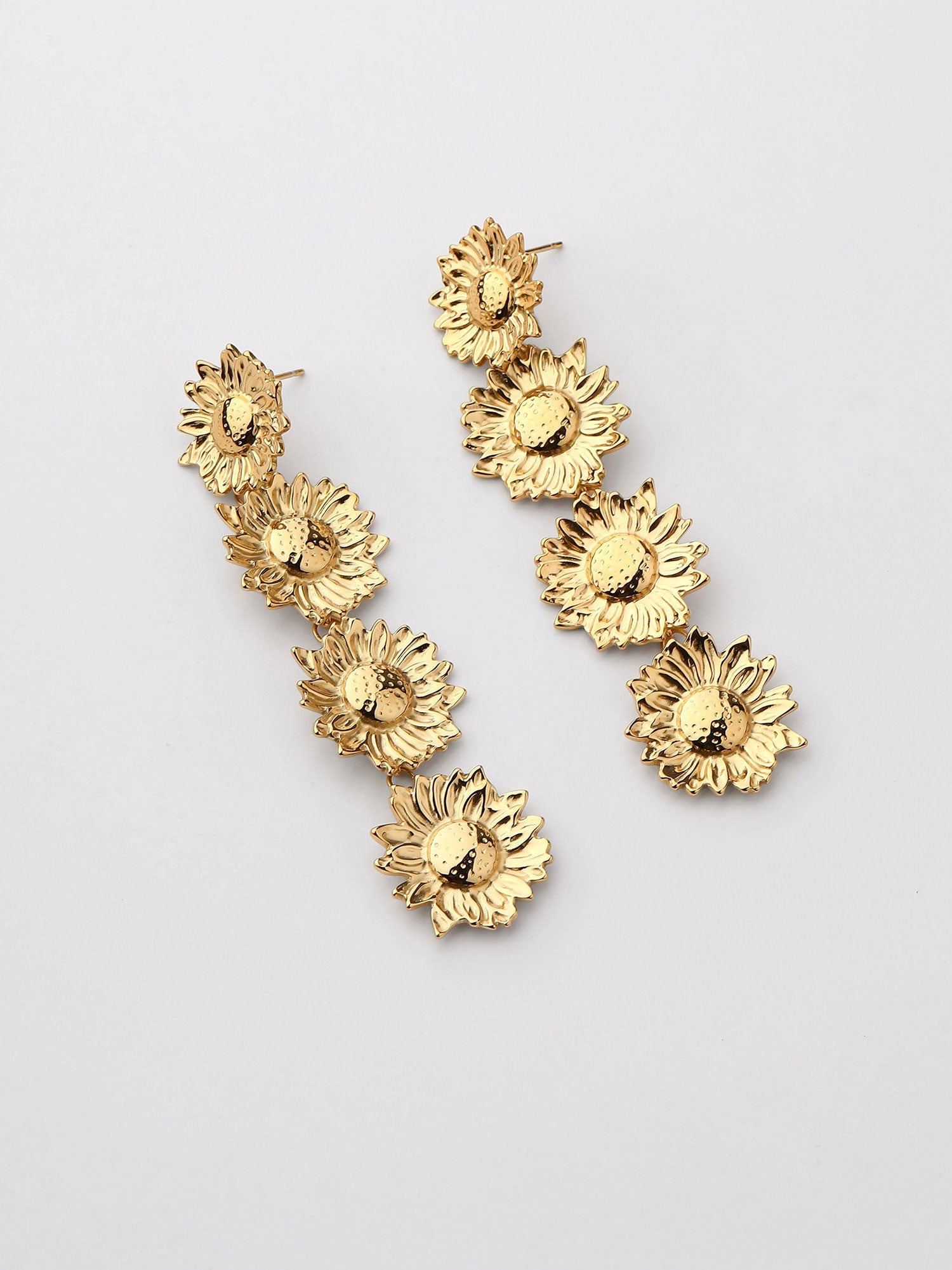 Pendientes Girasol Zelia Dorado Minimal