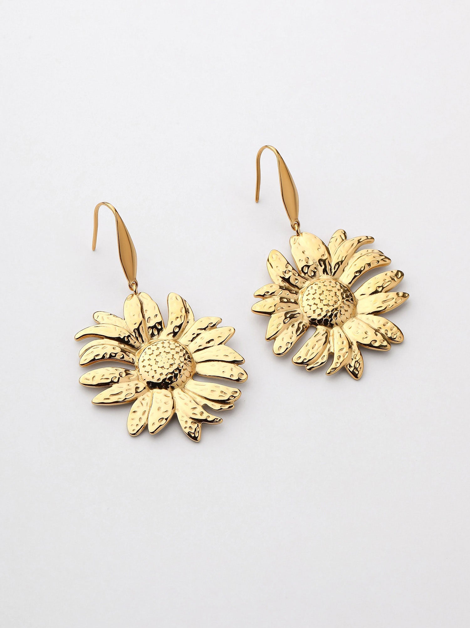 Pendientes Flor Zafira Dorado Colgante