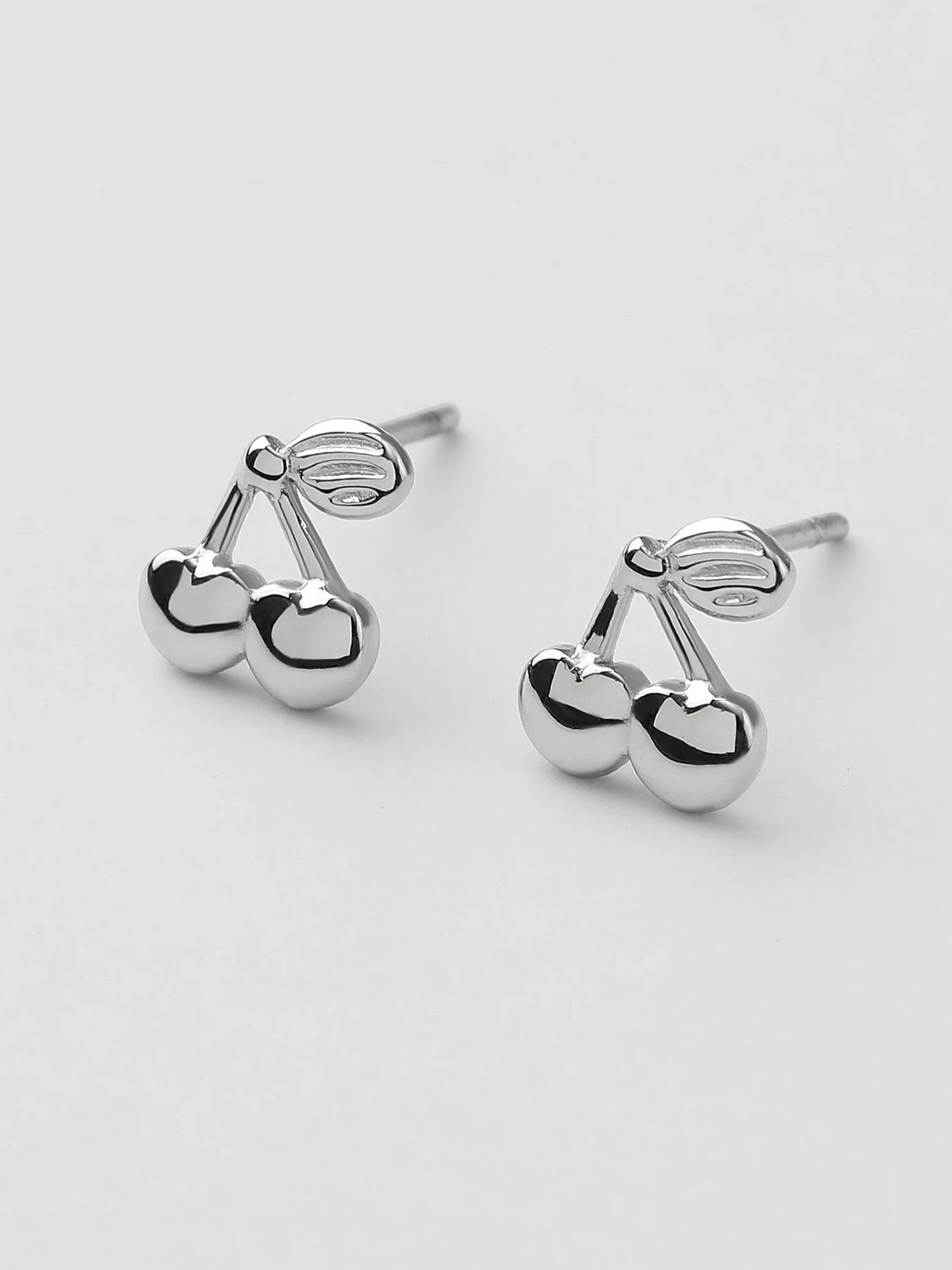 Pendientes cereza mini Opal plateados