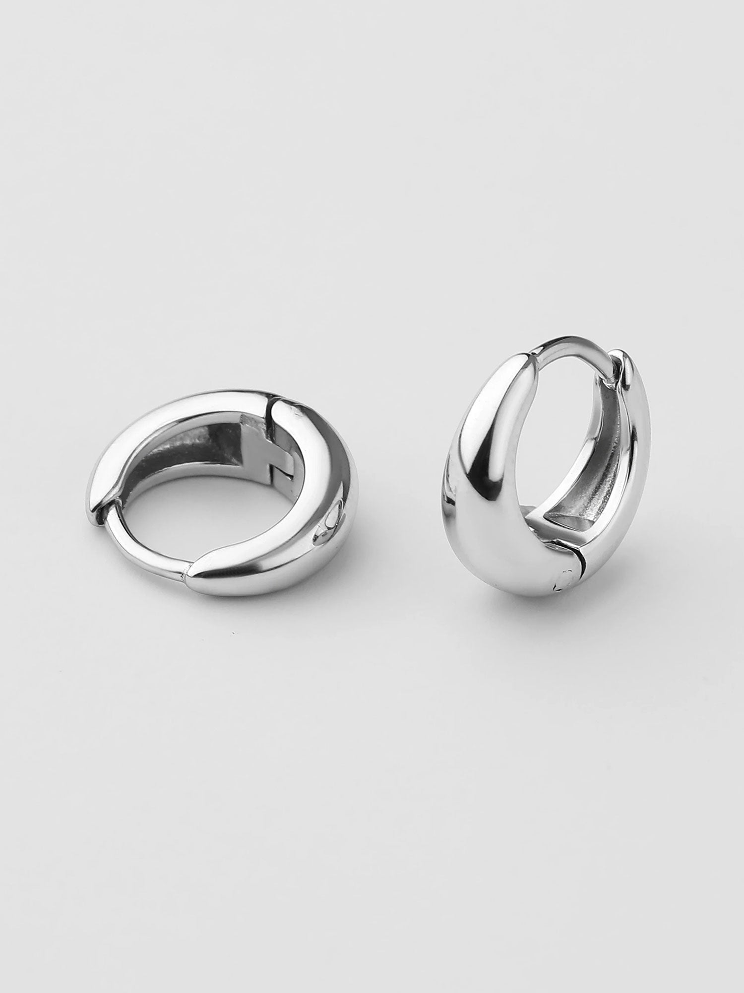 Pendientes de aro Kaia grueso plateados L 19mm