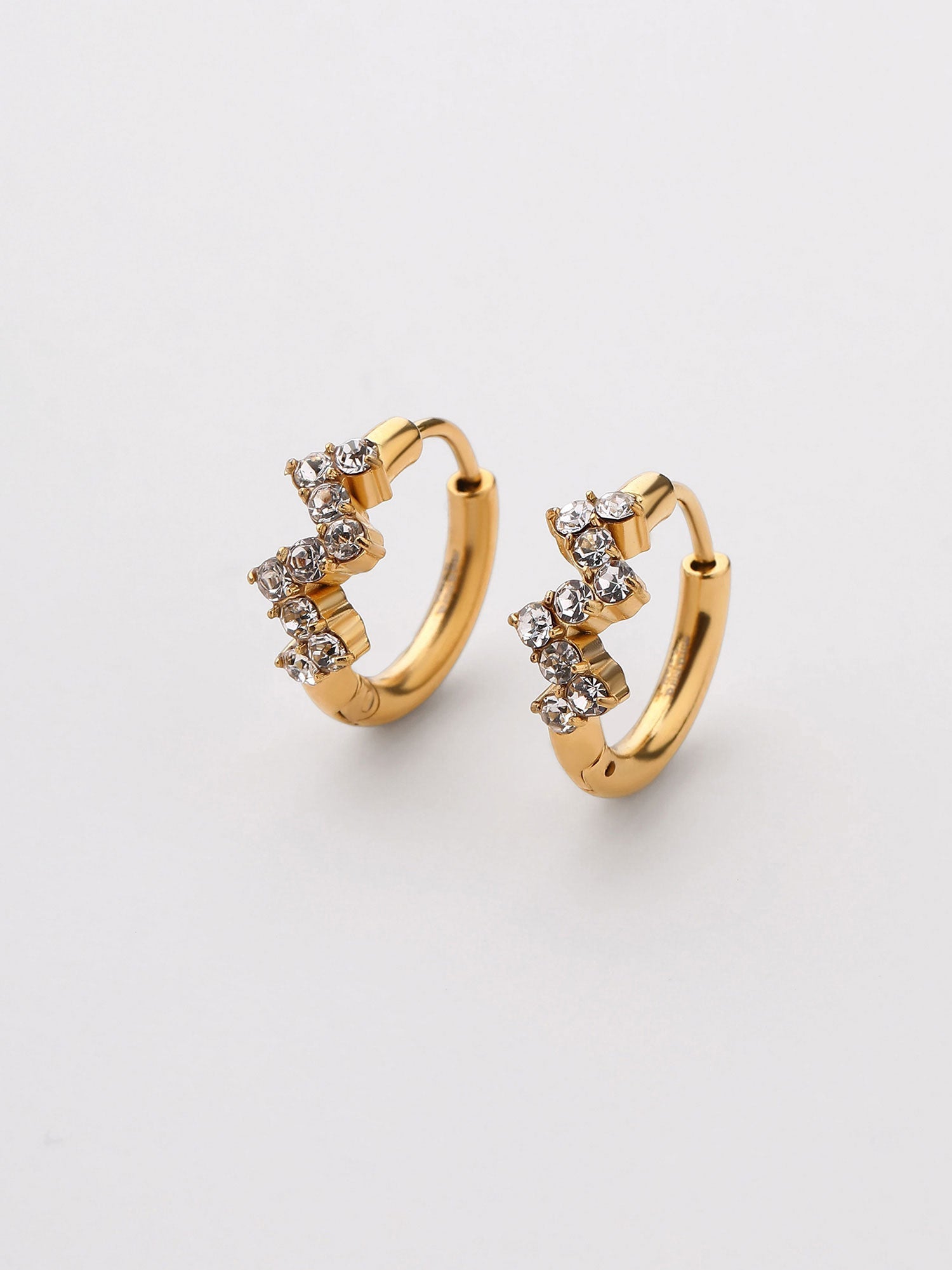 Pendientes Rivah Aro Zirconias Dorado Brillo