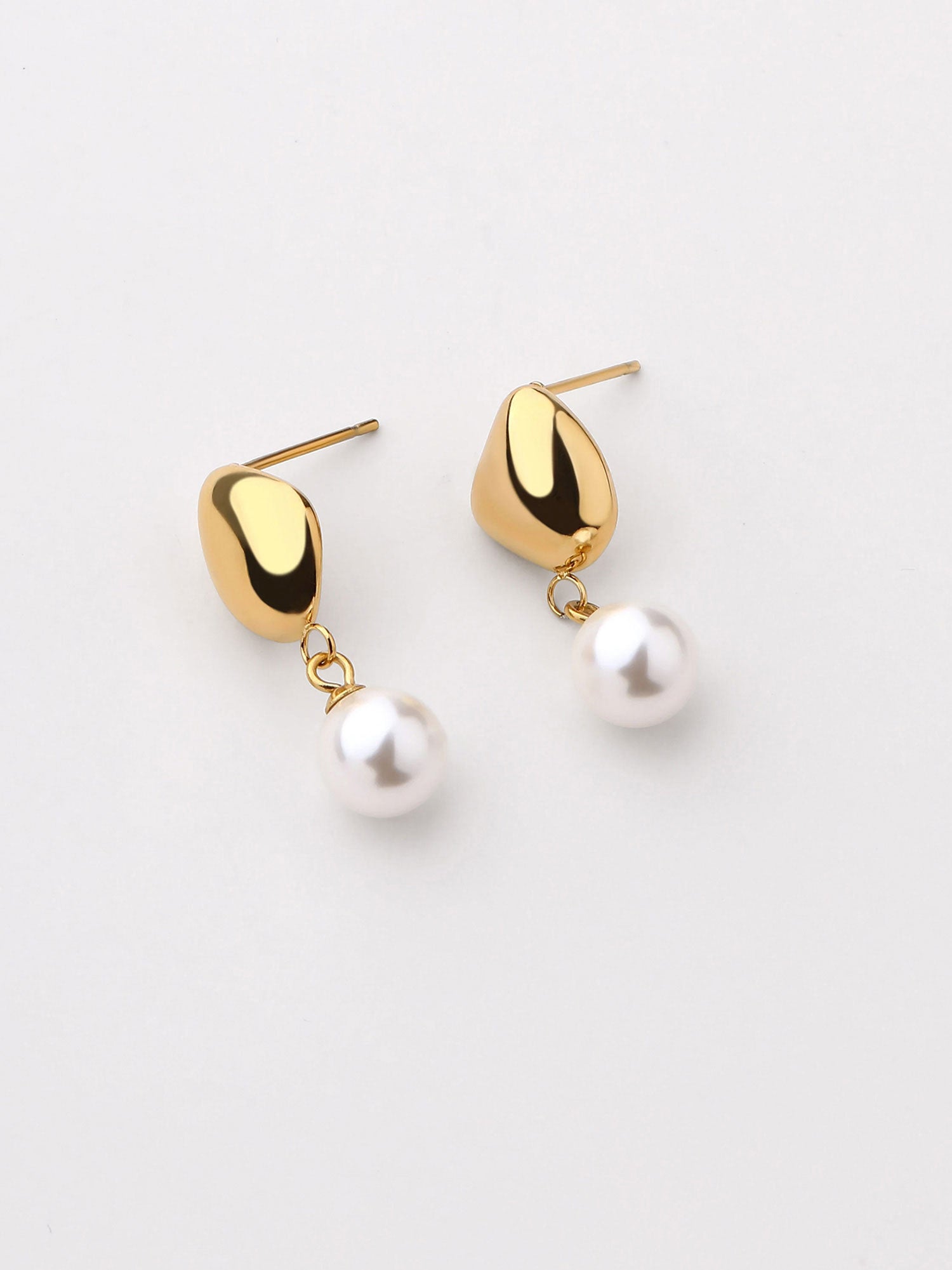 Pendientes Colgantes Perlas Thalia Dorado Elegante