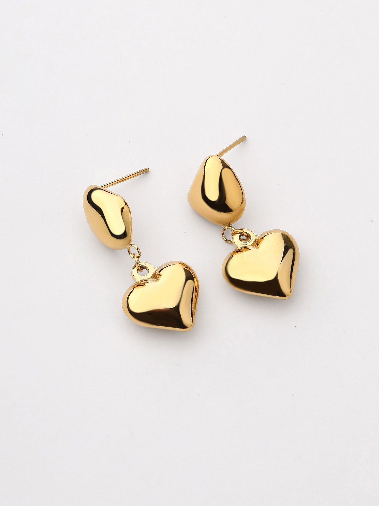 Pendientes Colgantes Corazón Taela Dorado