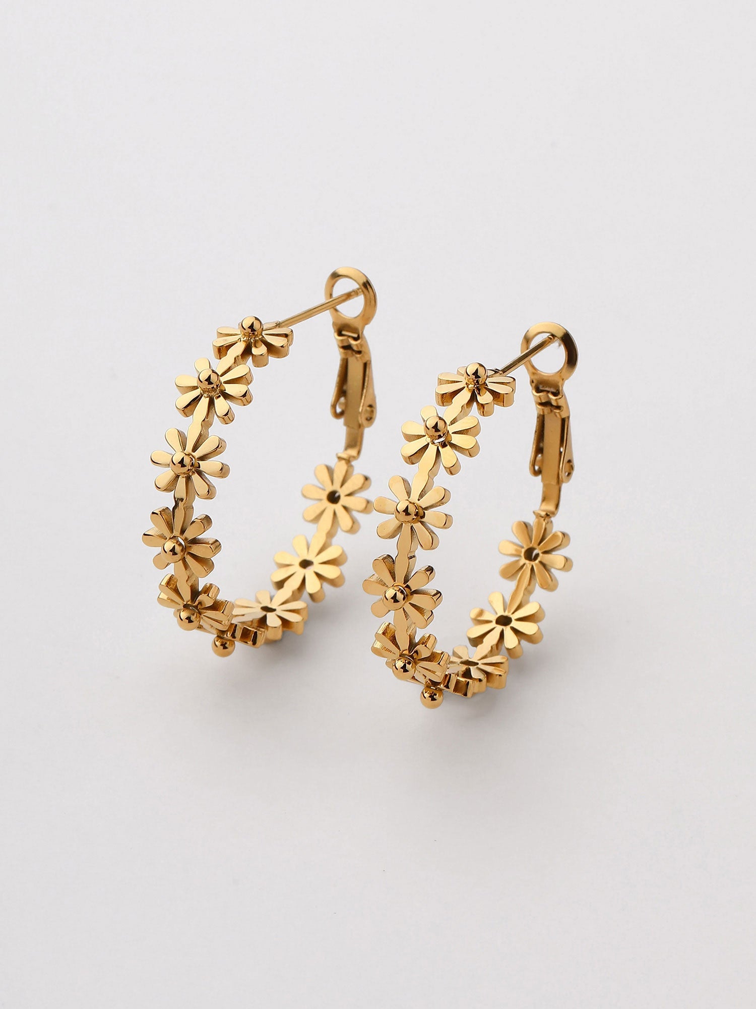 Pendientes Aro Flores y Plantas Soraya Dorado