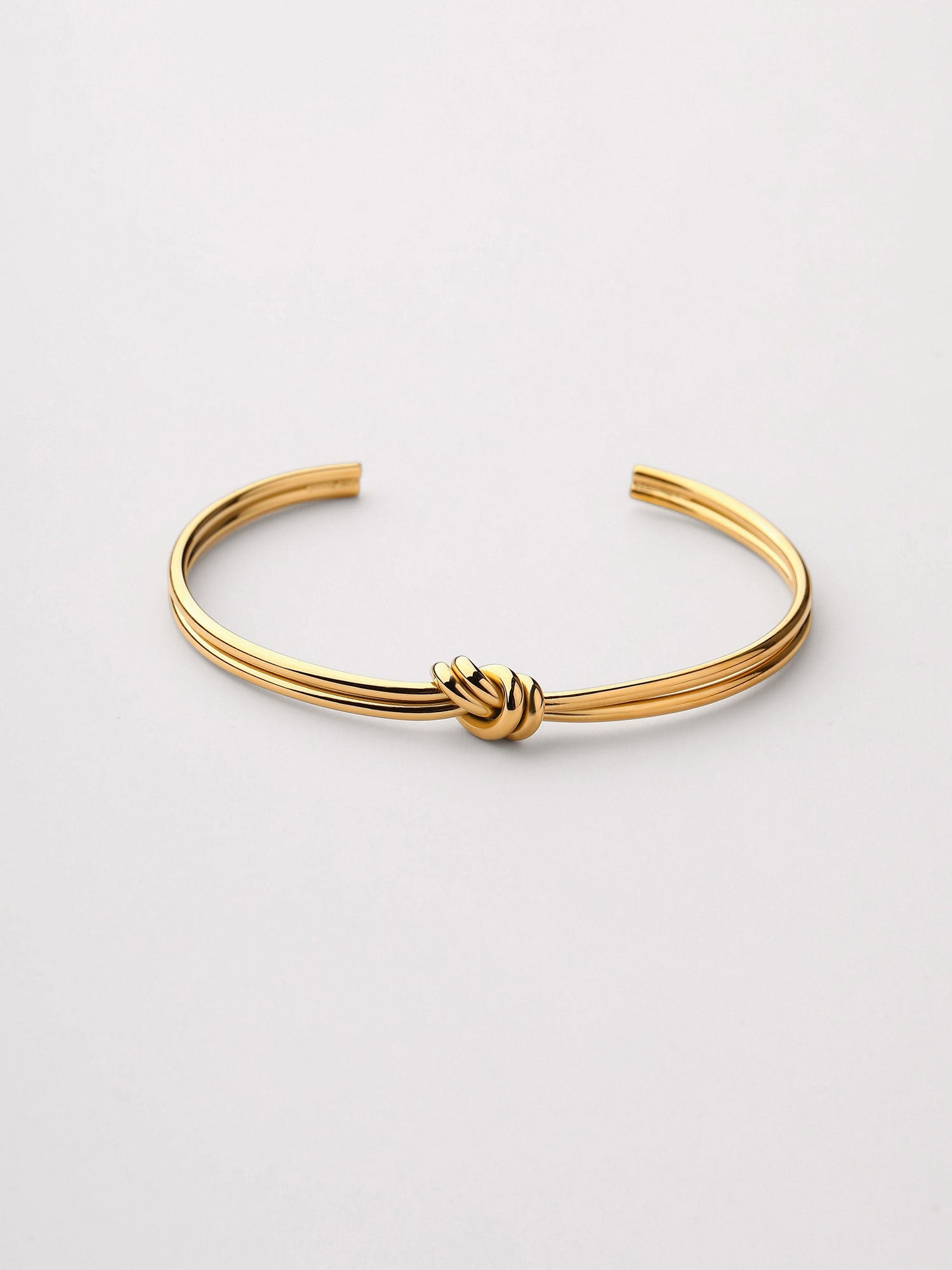 Brazaletes Althea Pulsera Abierta Lazo Dorado