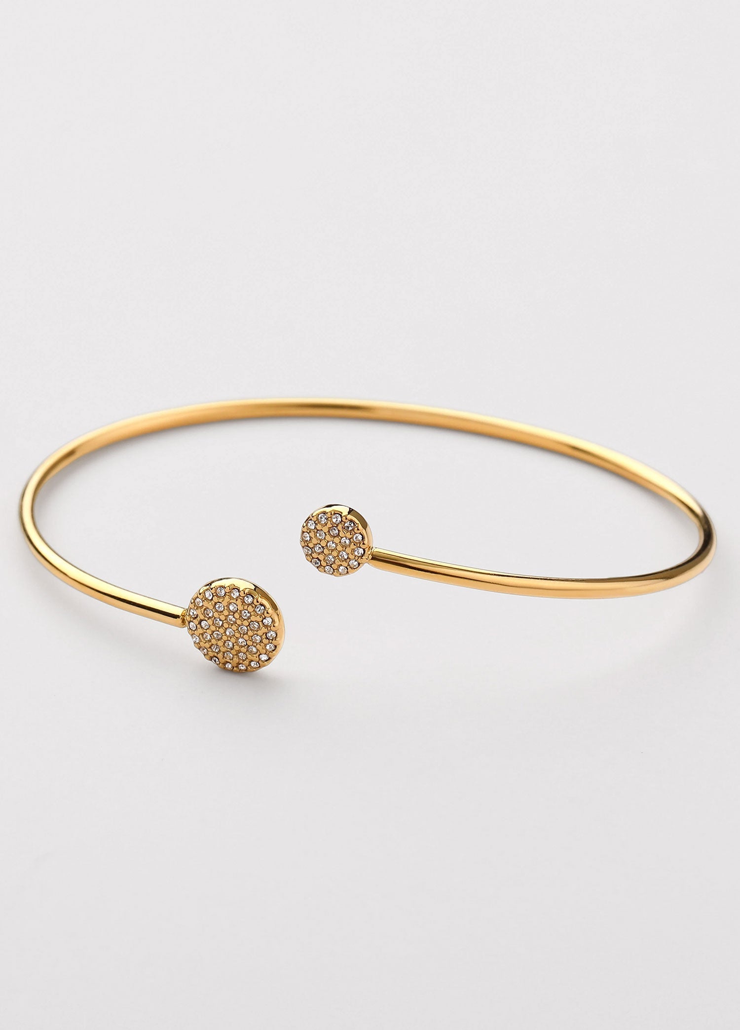 Brazalete zirconia blanca Dorado