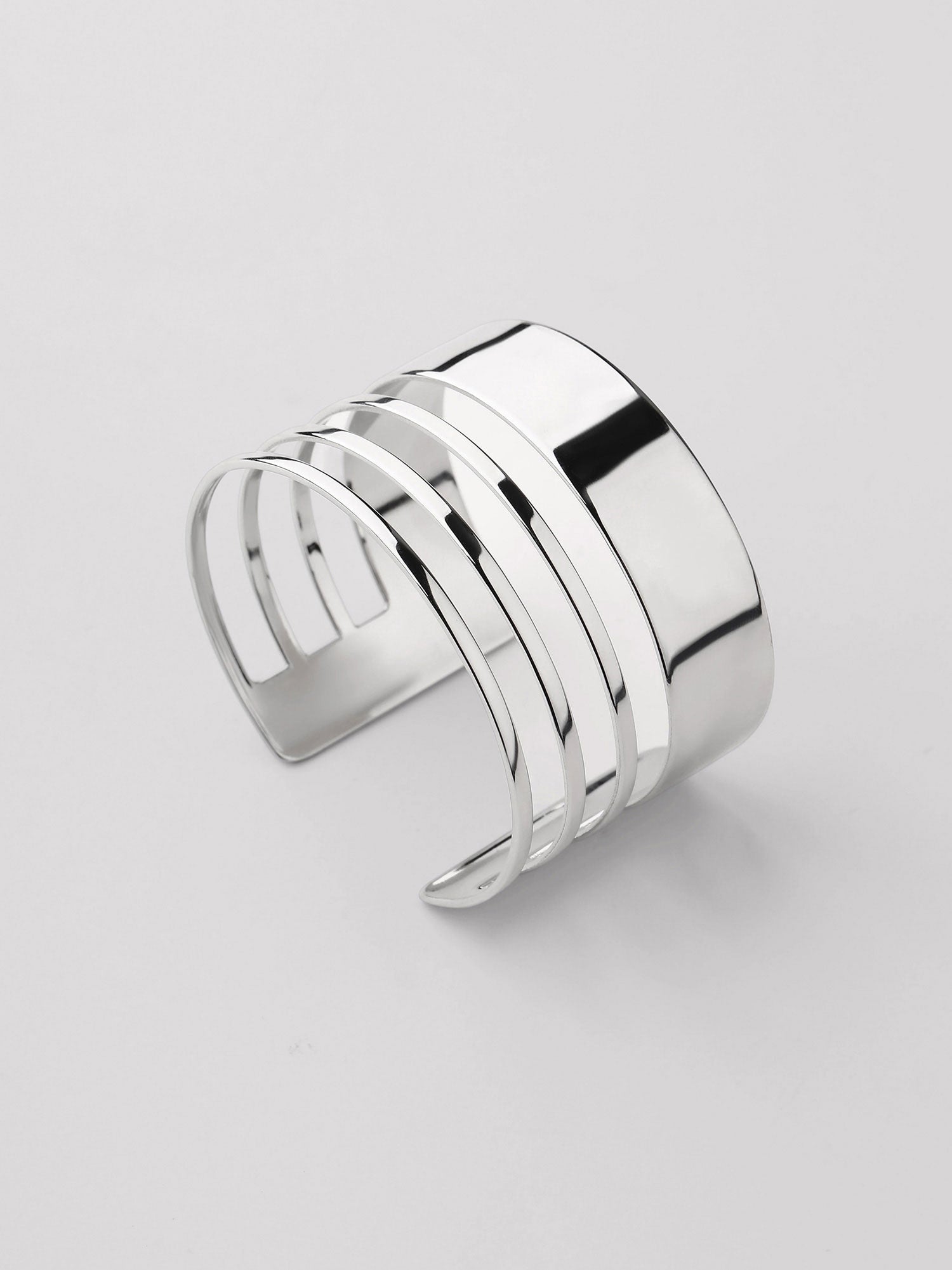 Brazalete abierto Riva plateado