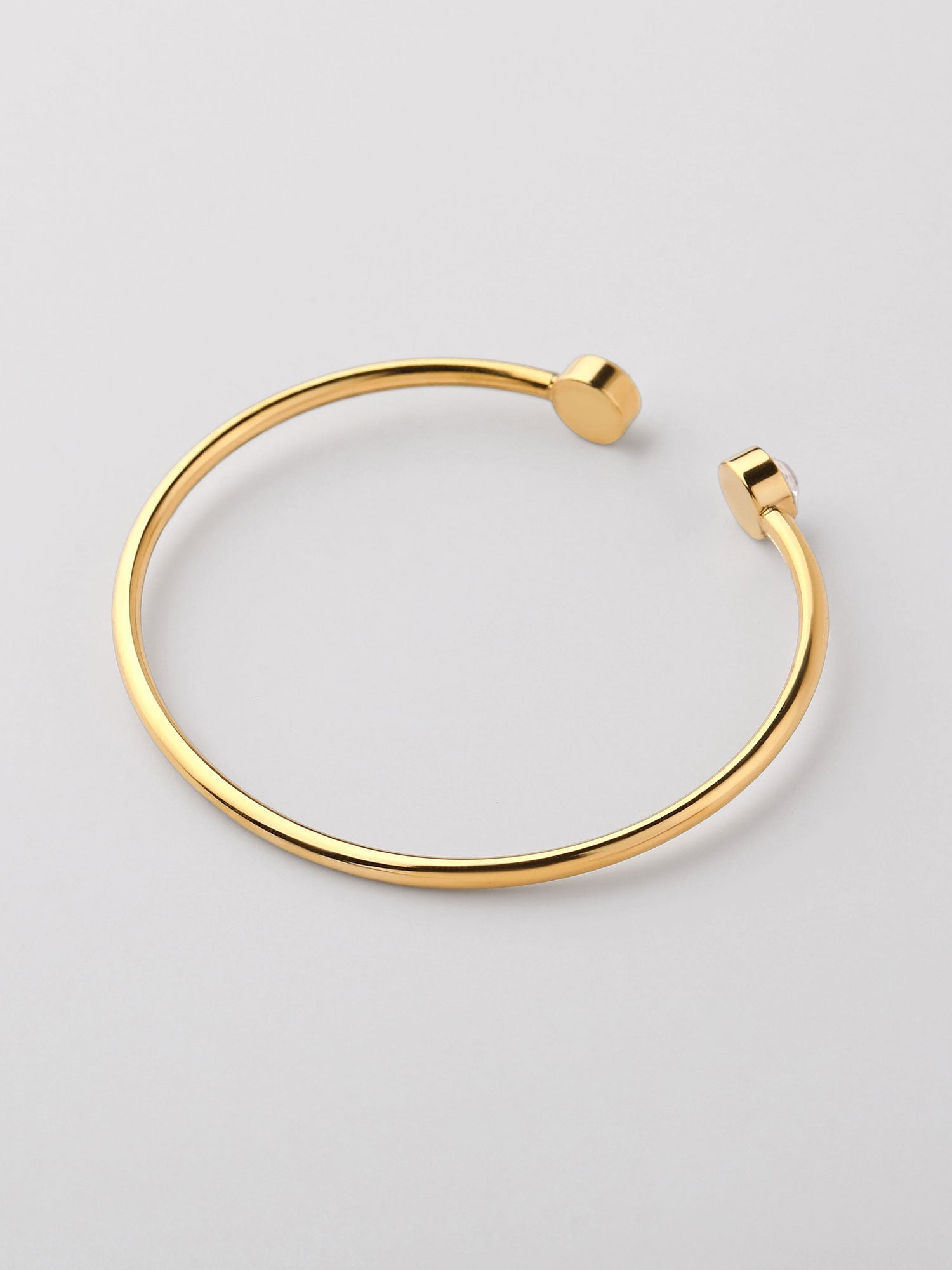 Brazalete abierto zirconias blanco Dorado