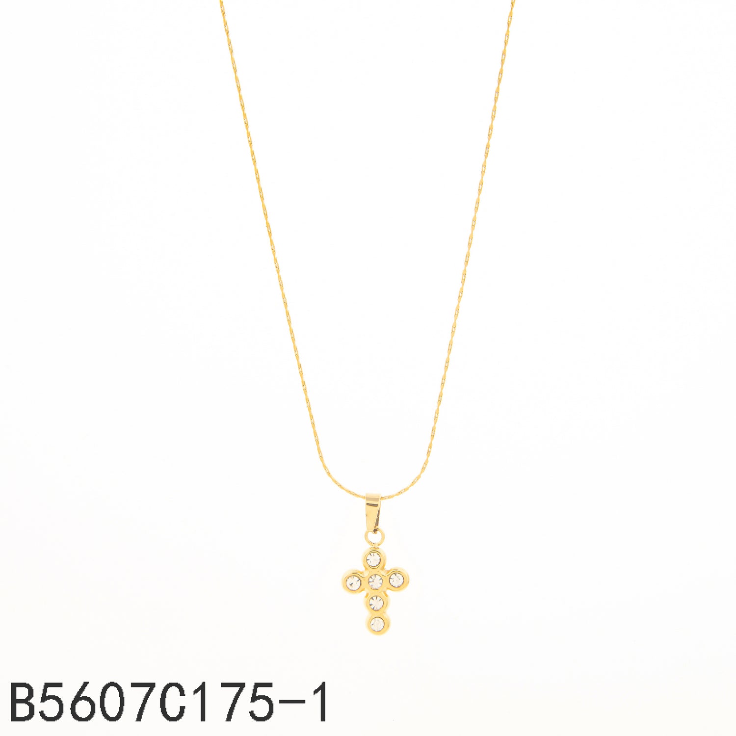 Collar Zirconias Con Colgante De Cruz