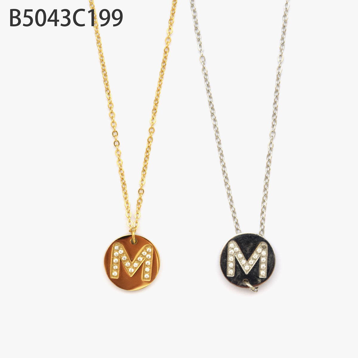 Collar Zirconias Letra M