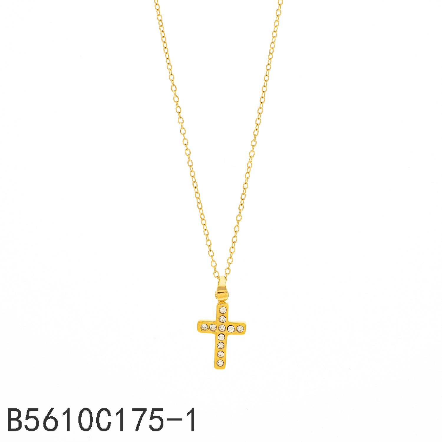 Collar Colgante Forma Cruz Con Zirconia