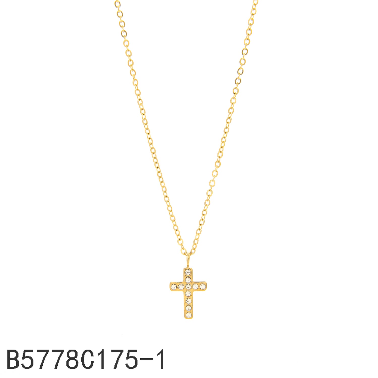 Collar Con Colgante De Cruz Zirconias