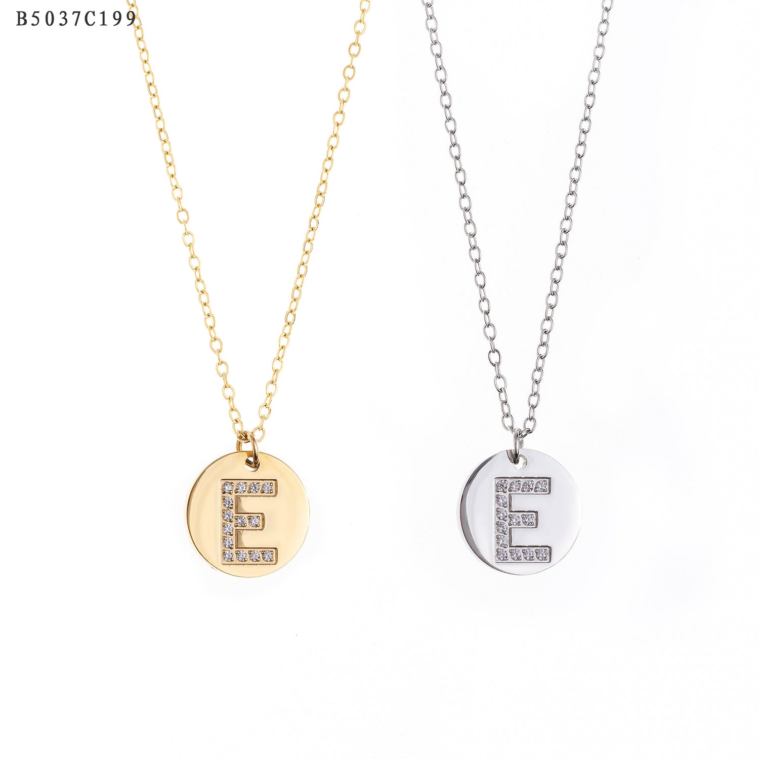 Collar Zirconias Letra E